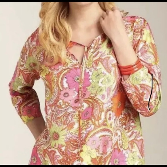 Talbots Tops - Talbots silk paisley blouse tie neck